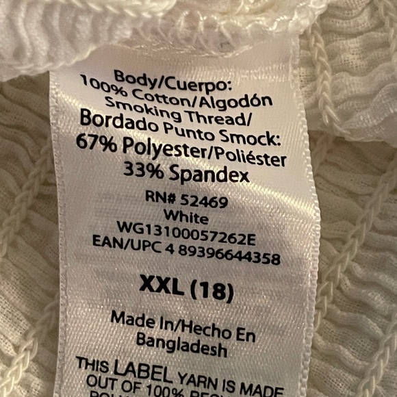 Crisp White Cotton Square Neck Short Puff Sleeve Fitted Torso Shirt Top Blouse - Picture 7 of 8